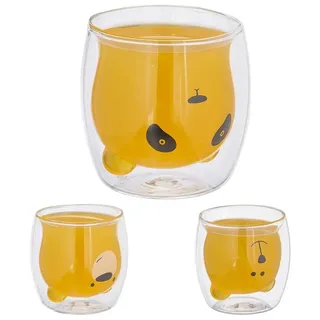 Relaxdays Teeglas doppelwandig 0,3 l 3 St.