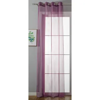 Ösenvorhang Transparent »Uni« Gardine HxB 175x140 cm Lila Stores Vorhang Ösen Bleibandabschluß Wohnzimmer, 20332-cn