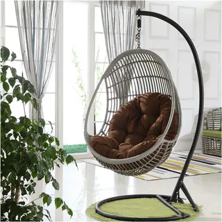 Schaukelstuhl-Kissen für Garten, Terrasse, Rattan-Schaukelstuhl, eiförmiges Hängemattenstuhl-Kissen für Outdoor/Innen-Möbeldekoration, Eierstuhl mit weichem Kissen für Komfort und Stil