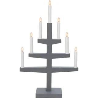 Star Trading Kerzenständer 7-flammig Holz Grau