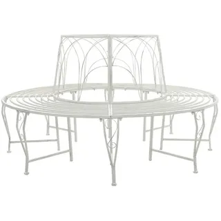 vidaXL Baumbank Ø 160 x 89 cm Antik Weiß