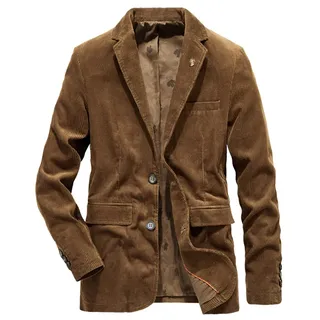 Sawmew Sakko Herren Regular Fit Cord Casual Blazer Sakko Herren Hochzeitsanzug Herren Jackett Sakko Herren GroßE GrößEn für Freizeit Blazer Sportsakko