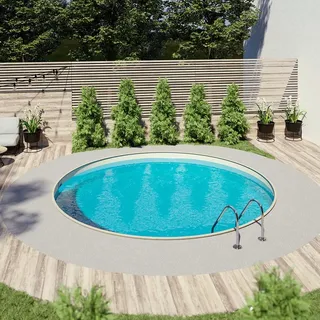 Stahlwandpool Komplettset 2,50 x 1,20 m Einbaupool Rund Wärmepumpe Sandfilter