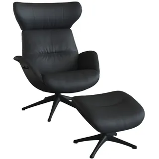 flexlux Relaxsessel FLEXLUX Leder 90 x 107 x 89 cm schwarz mit Kopfteil
