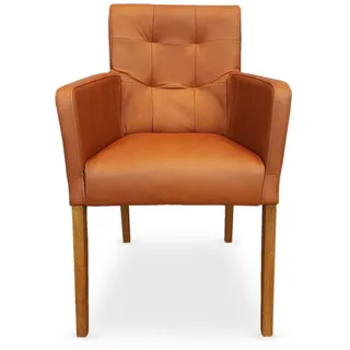 Cognac Leder Esszimmerstühle mit Armlehnen Echtleder Stuhl Sessel Stühle