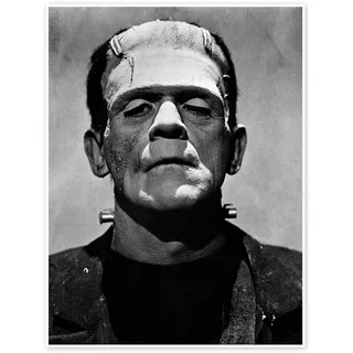 Posterlounge Boris Karloff als Frankenstein Poster | 50 x 70 cm Schwarz-Weiß Wandbilder Wanddeko