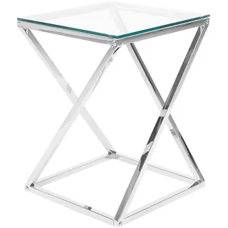 Beliani Beistelltisch Silber