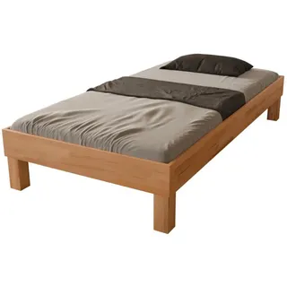 MeinMassivholz Futonbett, Braun, Holz, Echtholz,Kernbuche, Rechteckig, 90x200 cm, Hergestellt in Deutschland, Schlafzimmer, Betten, Futonbetten