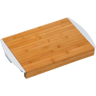Schneidebrett, mit 2 Auffangschalen, 15538846-0 holzfarben/silberfarben B/H/L: 25,5 cm x 4 cm x 41 cm