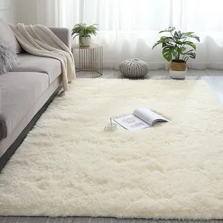 CHBIN Shaggy 60x160cm Teppich Wohnzimmer Nachahmung Wolle Teppich Fellteppich rutschfeste Unterseite Weiche für Bettvorleger Sofa Matte Oder Schlafzimmmer Deko Usw, Beige