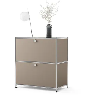 Tchibo - Sideboard Metall »Cn3« mit 2 Klappenfächern - 77x40x82,5cm - taupe -