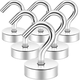 Magnet Haken Neodym stark Werkstatt Grill 12kg Magnethaken Silber