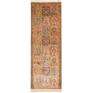 Läufer Kaschmir Seide Teppich handgeknüpft mehrfarbig, morgenland, rechteckig, Höhe: 5 mm bunt