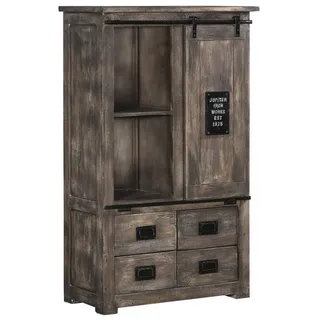 MASSIVMOEBEL24.DE Schrank Mango 90 x 150 x 45 cm Grau