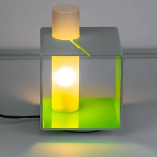 Italienische Design Tischlampe eckig Kommode Tischleuchte mit Dimmer Nachtlampe