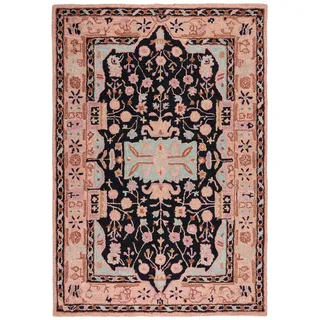 KADIMA DESIGN Teppich aus Wolle handgetuftet mit traditionellem Blumenmuster strapazierfähig | 120x170cm