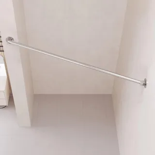 Gerade Duschvorhangstange Ohne Bohren, Dehnbare 304 Edelstahl Eck-Bad Vorhangstange, 180 Grad Verstellbarer Drehsockel, Als Duschstange, Kleiderstange Oder R(Size:30-50cm(11.8-19.7in),Color:silber)