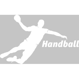 GRAZDesign Wandtattoo Handball Kinderzimmer | Wandaufkleber Teenager Sportler Spieler | Wandsticker Turnhalle Sport Jugendzimmer - 91x57cm / 010 weiss