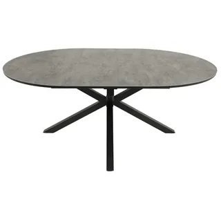 Runder Ausziehtisch Toulon - ca. 140 (200) x 140 x 75 cm -  Farbe: Anthrazit -  Tisch zum ausziehen aus Aluminium