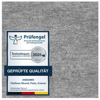 Teppichfliese ANDIAMO "Skandi, selbstklebend, Gesamthöhe 4 mm", grau, B:40cm L:40cm, Polypropylen, Teppiche, 40x40 cm, 25 Stück (4 qm), 50 Stück (8 qm) oder 100 Stück (16 qm)