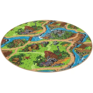Snapstyle Dino Welt Kinderteppich 200 x 200 cm Grün