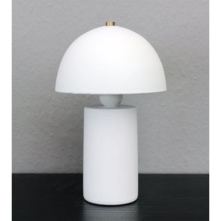 Tischlampe Pilz Keramik Weiß 17x28 cm Nachttischlampe moderne Tischleuche E27