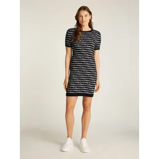 Tommy Jeans Strickkleid TJW SCRIPT AOP SWEATER DRESS mit Logo-Allover-Muster schwarz M (38)