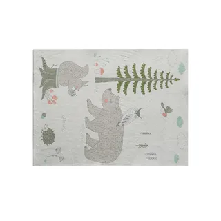 KJUT Kurzflorteppich  Bär+Eule , creme , Synthetische Fasern , Maße (cm): B: 120