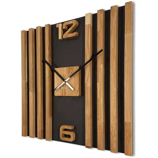 Wanduhr Aus Holz Lamele Sq 60cm