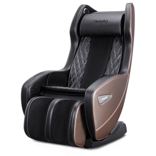 NAIPO Massagesessel, Massagestuhl mit Liegeposition, Bluetooth, Platzsparend braun|schwarz