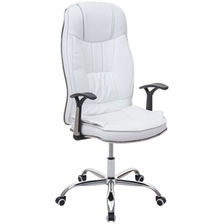 Bürostuhl MCW-F14, Schreibtischstuhl Chefsessel Drehstuhl, 150kg belastbar Kunstleder weiß