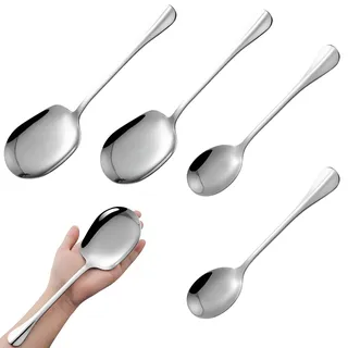 4 Stück Servierlöffel Groß Göffel Vorlegebesteck Set Edelstah Buffet Esslöffel Servierbesteck Lange Löffel Salat-Servierlöffel Nützlich Fortschrittlicher Skimmer, für Buffet, Party, Küche