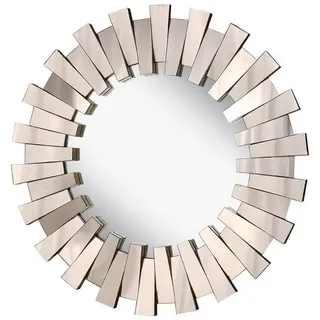 alesvelt Wandspiegel Runder Wandspiegel „PAG“ – 80 x 80 cm – verziert in Chrom oder Gold silberfarben