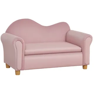 Homcom Kindersofa mit Stauraum 84 x 41,5 x 48,5 cm Kunststoff rosa