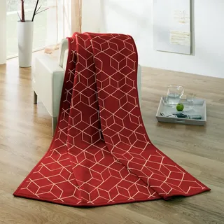 Biederlack Wohndecke Graphic rot 150x200 cm - rot