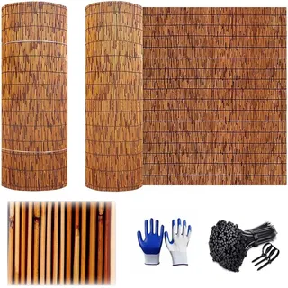 Generisch Natur Bambusrollo Sichtschutzmatte Schilfrohrmatte 100x600 120x600 160x600cm Bambus Balkon Sichtschutz Ohne Bohren Gartenzaun Verkleidung Schilfmatte Strohmatte Sichtschutzzaun