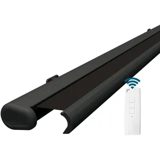Eclipse Vollkassettenmarkise elektrisch 4x3m anthrazites Gehäuse Markise Balkon Terrassenüberdachung Gelenkarm Polyacryltuch UV-Schutz 50+ Smarthome-fähiger Dooya Motor, Markisentuch: Schiefer