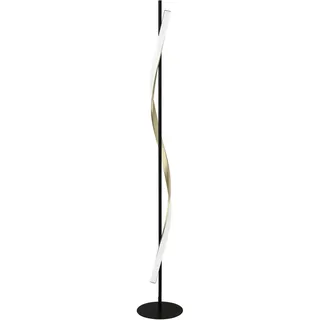 EGLO Stehlampe "CONAPRATO Stehlampe - Alu, Stahl - LED - 20W - IP20", schwarz (schwarz, messing, gebürstet), 1, H: 150cm, 1 Stk., Leuchten, Standleuchte, Leselampe, Wohzimmer, Schlafzimmer, H150 cm, Stehlampe
