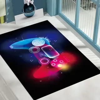 Moderner Gamer-schlafzimmerteppich, 120 X 160 Cm, 3d-graffiti-controller-design, Kinderzimmerteppich