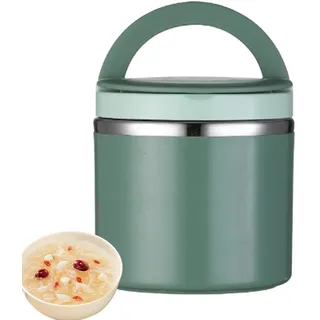 Thermobehälter für Essen,Warmhaltebehälter Essen mit Deckel,630ml/1000ml Thermo Lunchbox Warmhalten Essen Mit Grif,Warmhaltebehälter Essen für Mahlzeiten, Essen, Müslibecher (Grün,630ml)