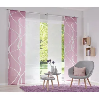 Neutex for you! Schiebegardine Rumbek (1 St), Klettband, halbtransparent, Scherli, inkl. Befestigungszubehör, Breite: 57 cm rosa 57 cm x 175 cm