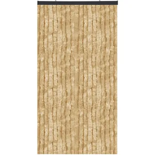 hopeg gmbh Flauschvorhang 100x220cm Türvorhang Insektenschutz Wohnwagen Camping Wohnmobil - Unistreifen beige