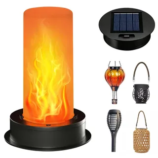 Solarleuchten Ersatzteile 8,5cm Wasserfest,1PC Solarleuchten Ersatz Top | Flammeneffekt Solar Ersatzdeckel, LED Solar Glühbirne Ersatz Solarmodul für Gartenleuchte Solarlampen für Außen Garten