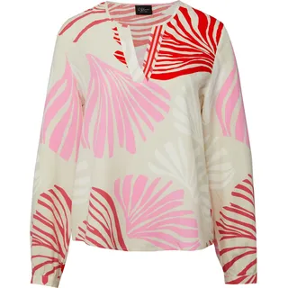 s.Oliver Bluse mit Tunika-Ausschnitt und All-over-Print - beige|mehrfarbig - 46