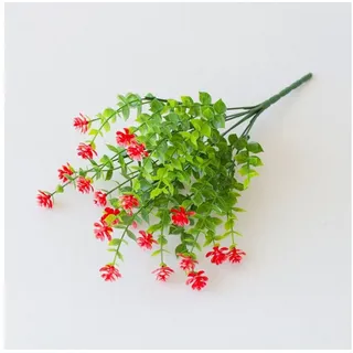 Kunstpflanze 2 Sträuße aus künstlichen Blumen, Pflanzen für den Außenbereich, YRIIOMO, Hochzeit, Gartendekoration, Heimdekoration rot