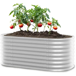 Vitavia Hochbeet „Terra 630“ | Aluminium blank, 63 cm Höhe | Beliebig erweiterbar | Wetterfest & Langlebig | Einfache Montage | Kein Folieneinsatz nötig | Optimale Wachstumsbedingungen