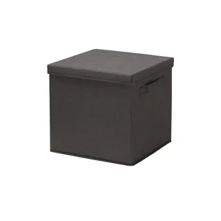 Aufbewahrungsbox mit Deckel , schwarz , Polyester, Karton, Karton/Papier , Maße (cm): B: 31,5 H: 30 T: 31,5