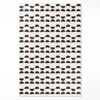 wallfluent Unregelmäßige Halbmonde Vinylteppich 100 x 150 cm Grau
