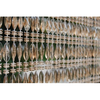 Türvorhang La Tenda ELBA 3 Perlenvorhang transparent hellbraun, La Tenda, Hakenaufhängung, transparent, 90 x 210 cm, Polypropylen - Länge und Breite individuell kürzbar braun 90 cm x 210 cm
