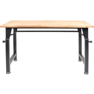 Rikta Werkbank Holz 135 x 60 cm schwarz höhenverstellbar